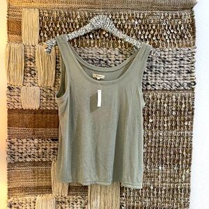 NWT Madewell ribbed sage green tank top sz M